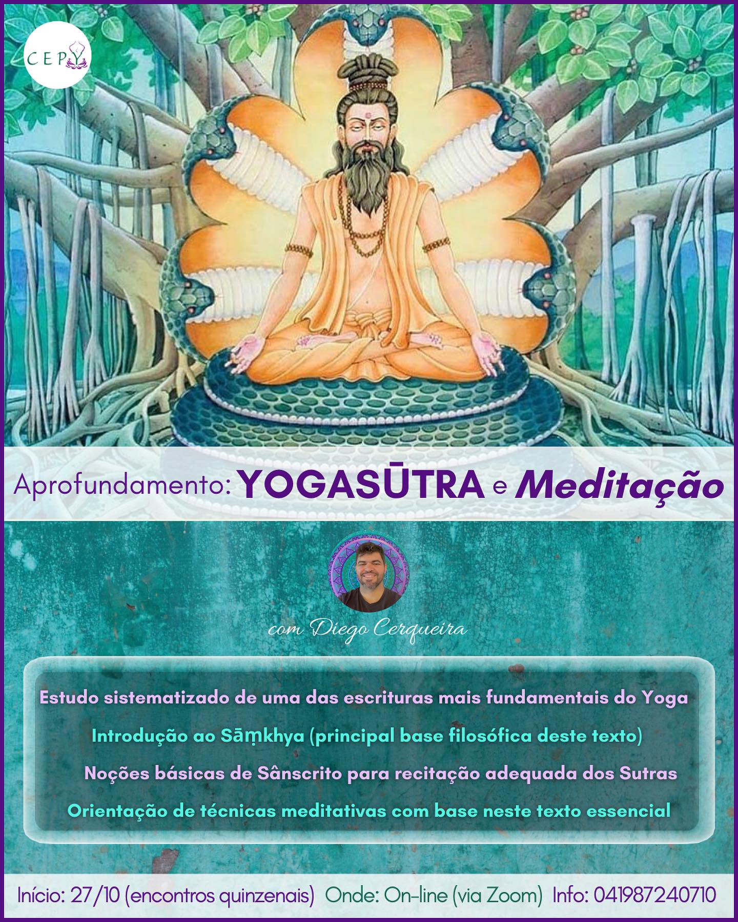 Aprofundamento Yogasūtra e Meditação. 